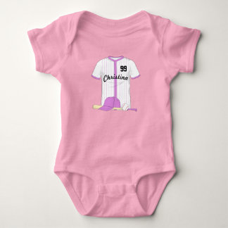 Niedlich Personalisierter Baseball Baby Strampler