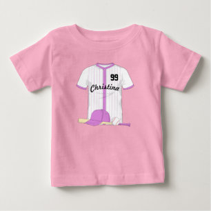 Niedlich Personalisierter Baseball Baby T-shirt
