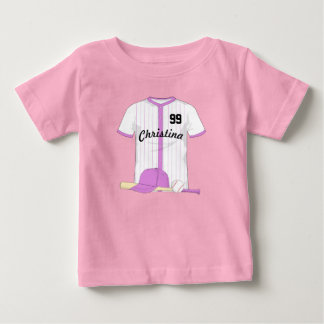 Niedlich Personalisierter Baseball Baby T-shirt