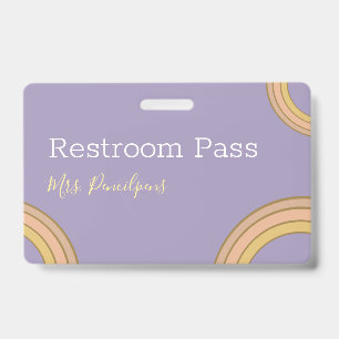 Niedlich Personalisierter Lila Boho Rainbow Hall P Ausweis