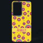 Niedlich Personalisierter Name Gelb Abstrakt Samsung Galaxy Hülle<br><div class="desc">Mit diesem **Niedlichen Personalisierten Namen Yellow Abstrakt Samsung Galaxy S21 Ultra Case** hellen Sie Ihren technischen Stil auf! Dieses kühn und spielerisch gestaltete Design ist perfekt für Künstler und abstrakte Kunstliebhaber geeignet. Es vereint eine lebendige gelbe, magentafarbene und tiefblaue Farbtöne, die durch dynamische **kreisförmige Formen** unterstrichen werden, die einen modernen,...</div>