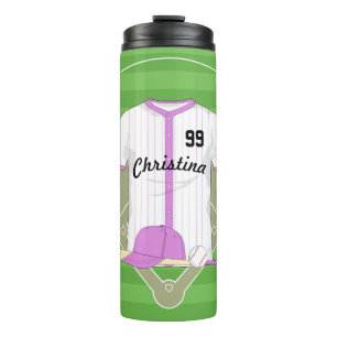 Niedlich Personalisiertes Baseball-Rosa Thermosbecher