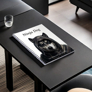 Niedlich Personalisiertes Ninja Dog Husky-Notebook Notizblock