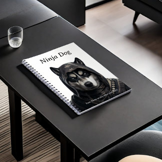 Niedlich Personalisiertes Ninja Dog Husky-Notebook Notizblock