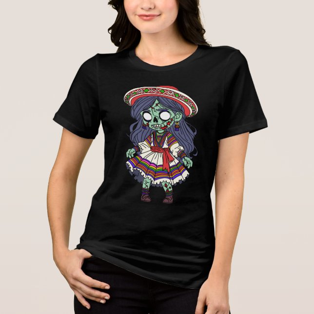 Niedlich Peruvian Zombie Tri-Blend Shirt (Vorderseite)