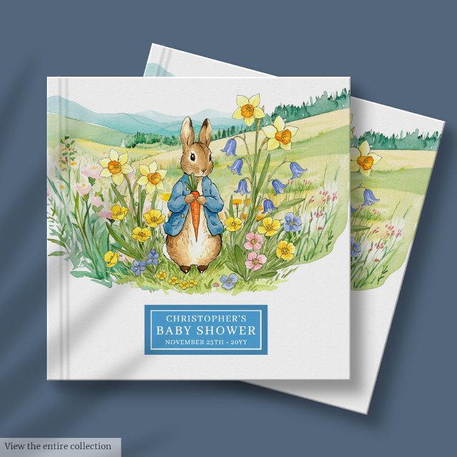 Niedlich Peter Rabbit Baby Showbook Gästebuch (Cute Peter Rabbit Baby Shower Guest Book)