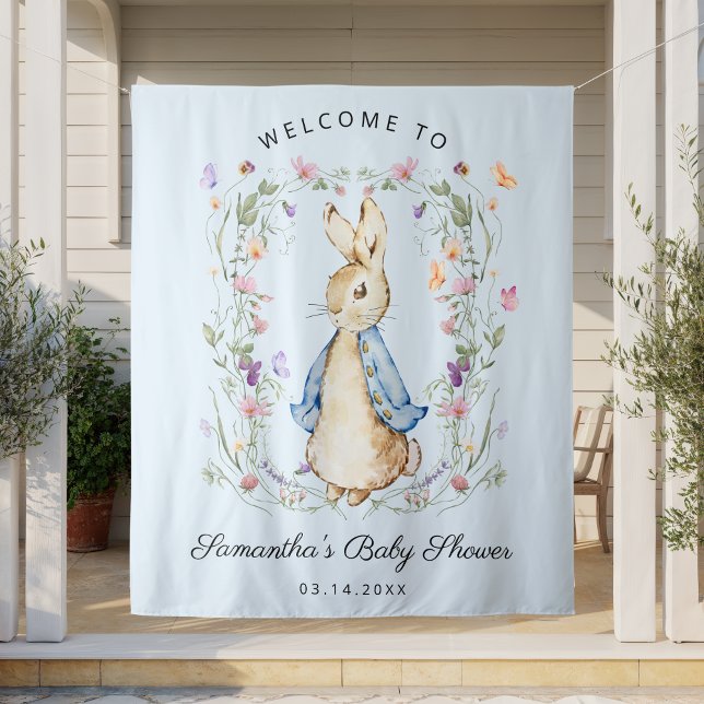 Niedlich Peter Rabbit Wildblumen Kinderdusche Wandteppich (Von Creator hochgeladen)
