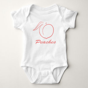 Niedlich, Pfirsiche, Baby Bodysuit, One-Piece Baby Strampler
