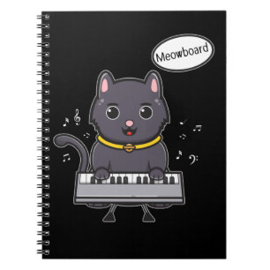 Niedlich Piano Cat Music Kitten Lover Notizblock