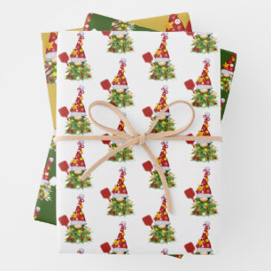 Niedlich Pickleball Weihnachtsgnomes Geschenkpapier Set