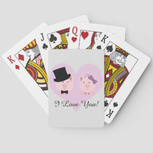 Niedlich Pig Couple Spielkarten
