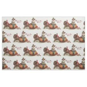 Niedlich Pilgrim Turkey Pumpkin Herbstlaub Stoff