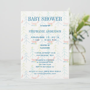 Niedlich Pines Fox Baby Shower Einladungen