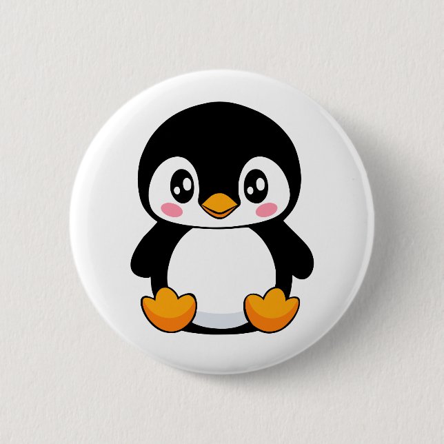 Niedlich Pinguin Button (Vorderseite)
