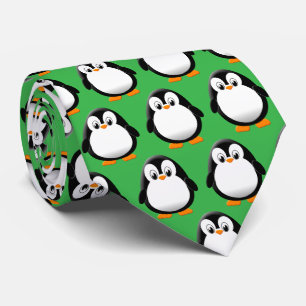 Niedlich Pinguin Cartoon Green Krawatte