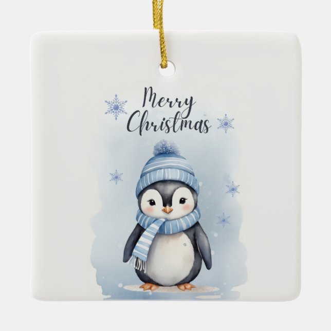 Niedlich Pinguin Keramikornament (Vorderseite)