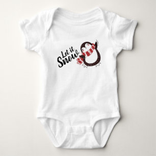 Niedlich Pinguin Let it Snow Weihnachten Baby Strampler