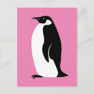 Niedlich Pinguin Pink Schwarz-weiß Postkarte