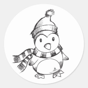 Niedlich Pinguin Runder Aufkleber
