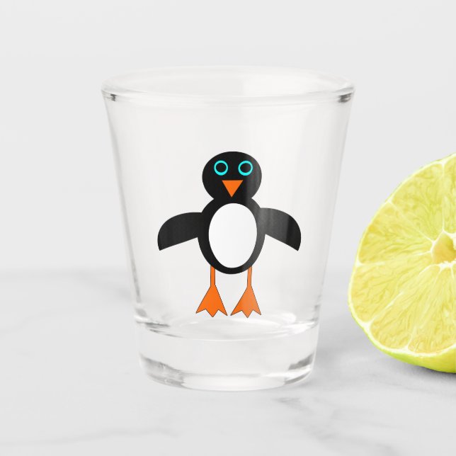 Niedlich Pinguin Schnapsglas (Vorderseite)