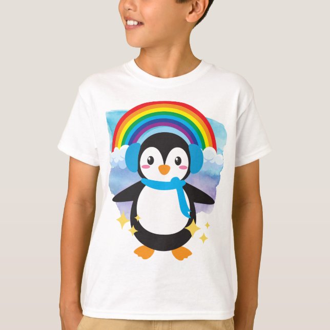 Niedlich Pinguin T-Shirt (Vorderseite)