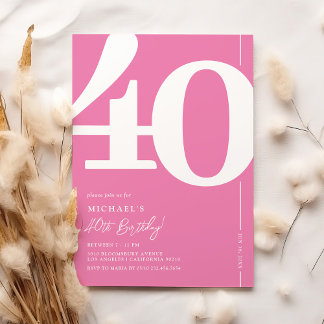 Niedlich Pink 40. Geburtstag Party Einladungen