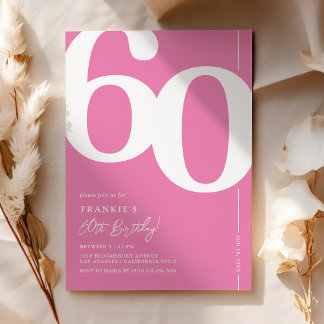 Niedlich Pink 60. Geburtstagsparty Einladungen