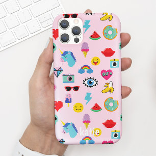 Niedlich Pink 80's Icons Emojis Muster Case-Mate iPhone Hülle
