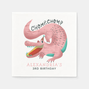 Niedlich Pink Alligator Geburtstagsparty Girls Serviette