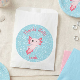 Niedlich Pink Baby Axolotl Geburtstagsparty Geschenktütchen