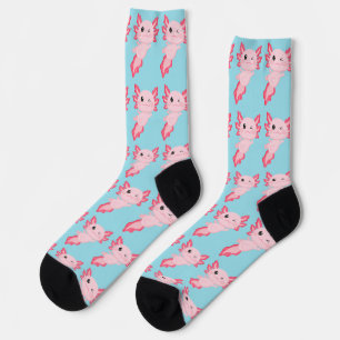 Niedlich Pink Baby Axolotl Muster Crew Socken