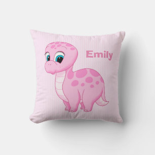 Niedlich Pink Baby Brontosaurus Dinosaurier Kissen