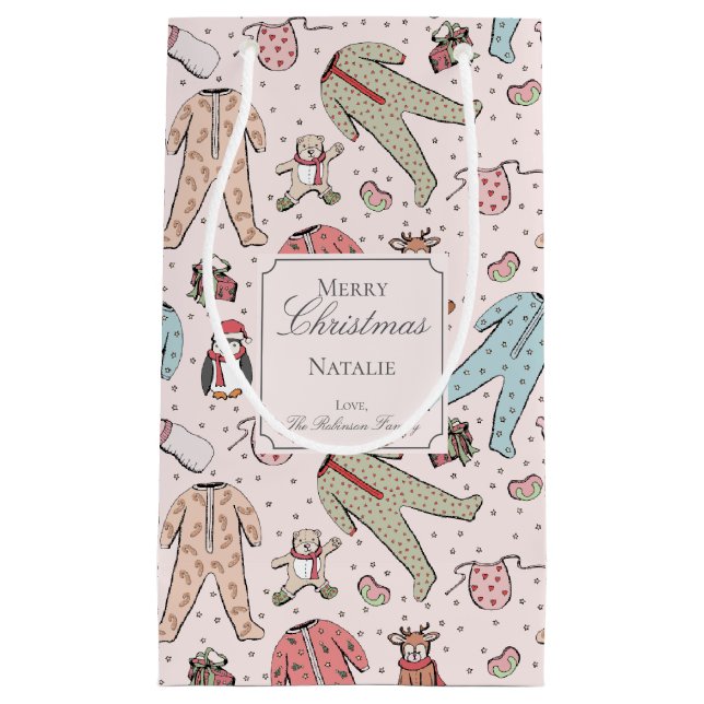 Niedlich Pink Baby Girl Custom Kleines Geschenk Ba Kleine Geschenktüte (Vorderseite)