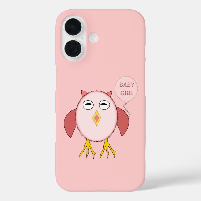Niedlich Pink Baby Girl Owl iPhone Case (Rückseite)