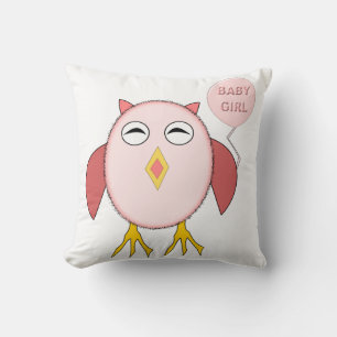 Niedlich Pink Baby Girl Owl Kissen