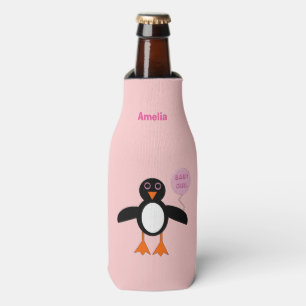 Niedlich Pink Baby Girl Pinguin Flasche Cooler Flaschenkühler