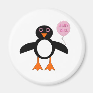 Niedlich Pink Baby Girl Pinguin Magnet