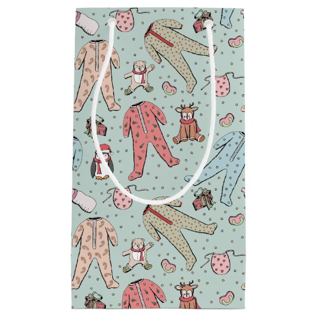 Niedlich Pink Baby Girl Weihnachten Kleine Geschenktüte (Vorderseite)