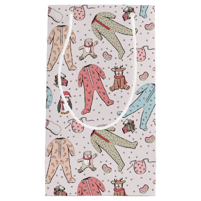 Niedlich Pink Baby Girl Weihnachten Kleine Geschenktüte (Vorderseite)