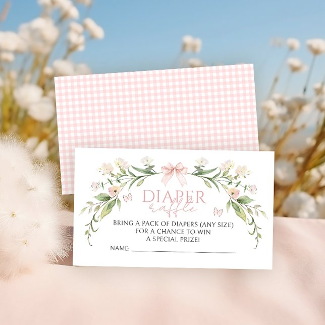 Niedlich Pink Baby in Bloom Baby Dusche Windelwann Begleitkarte (Von Creator hochgeladen)