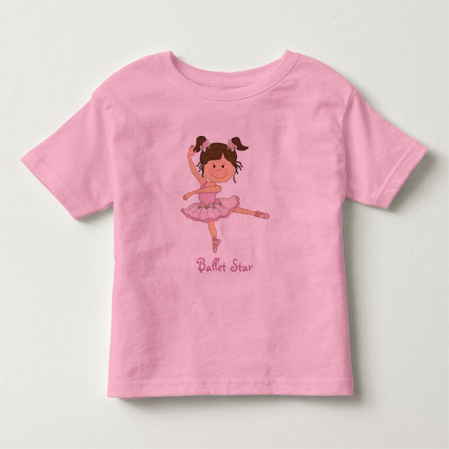 Niedlich Pink Ballerina 1 Ballettstar Kleinkind T-shirt (Vorderseite)