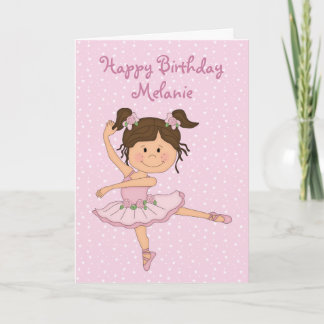 Niedlich Pink Ballerina 1 Geburtstagskarte Karte
