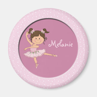 Niedlich Pink Ballerina 1 Individuelle Name Magnet