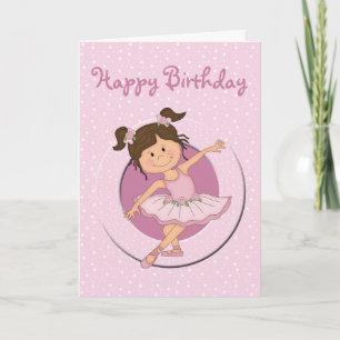 Niedlich Pink Ballerina 2 Happy Geburtstag Karte