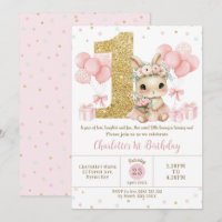 Niedlich Pink Ballerina Bunny Rabbit 1. Geburtstag