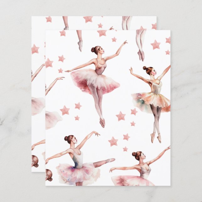 Niedlich Pink Ballerina Tance Scrapbook Paper (Vorne/Hinten)