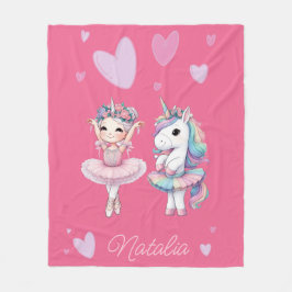 Niedlich Pink Ballerina Unicorn Fleece Blanket