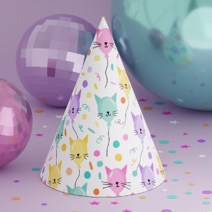 Niedlich Pink Ballon Kitty Cat Pattern Kindergebur Partyhütchen