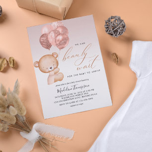 Niedlich Pink Ballon wir können frühzeitig abwarte Einladung