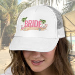 Niedlich Pink Beach Junggeselinnen-Abschied Bridge Truckerkappe<br><div class="desc">Niedlich rosa Bachelorette Beach Bride zu Trucker Hut. Ein cooles Strandthema mit rosa und aquamarinen Farbtönen, das den Blick für eine Entspannung der Braut und ihrer Bestien am Strand ebnen lässt. Von Ausflügen nach Florida, Kalifornien oder sogar etwas Internationales wie Mexiko, Hawaii oder die Bahamas, dieses Wochenende der Mädchen wird...</div>